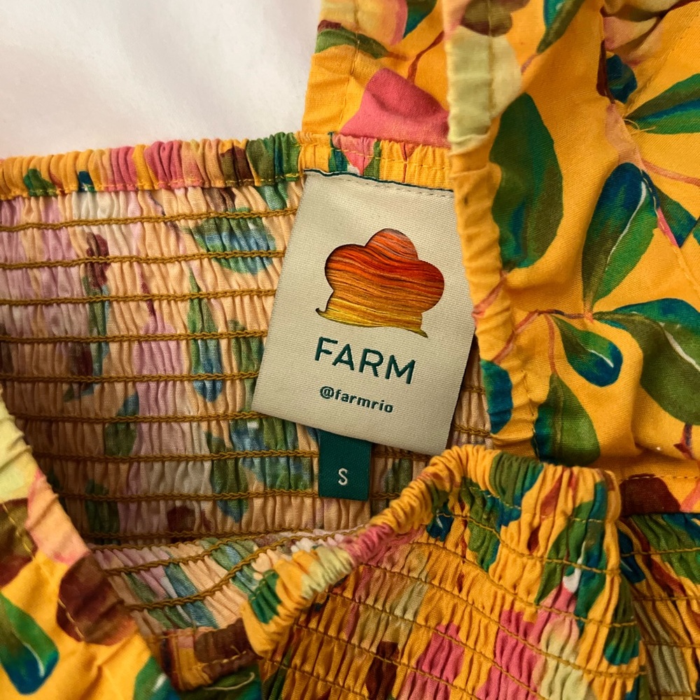 Farm Rio Floral Smocked Yellow Top - Picture 3 of 3